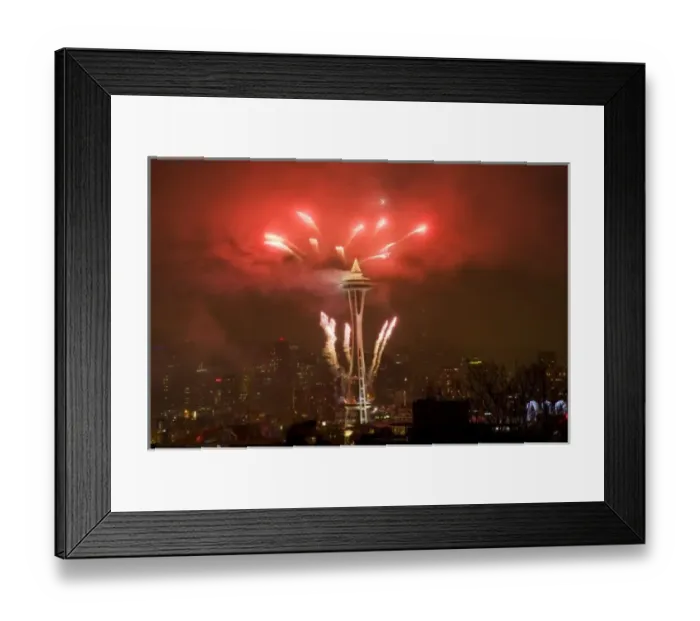 Framed Print : USA, Washington, Seattle, New Year Celebration at the Space Needle Framed Print : USA, Washington, Seattle, New Year Celebration at the Space Needle