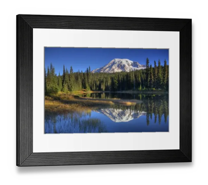Framed Print : WA, Mt. Rainier National Park, Mt. Rainier reflected in Reflection Lake Framed Print : WA, Mt. Rainier National Park, Mt. Rainier reflected in Reflection Lake