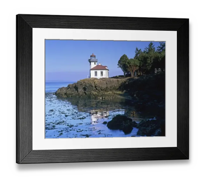 Framed Print : WA, San Juan Island, Lime Kiln lighthouse