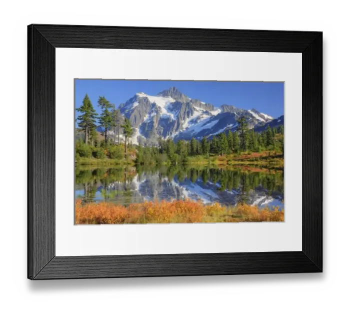 Framed Print : WA, Heather Meadows Recreation Area, Mt. Shuksan, reflected in Picture Lake Framed Print : WA, Heather Meadows Recreation Area, Mt. Shuksan, reflected in Picture Lake