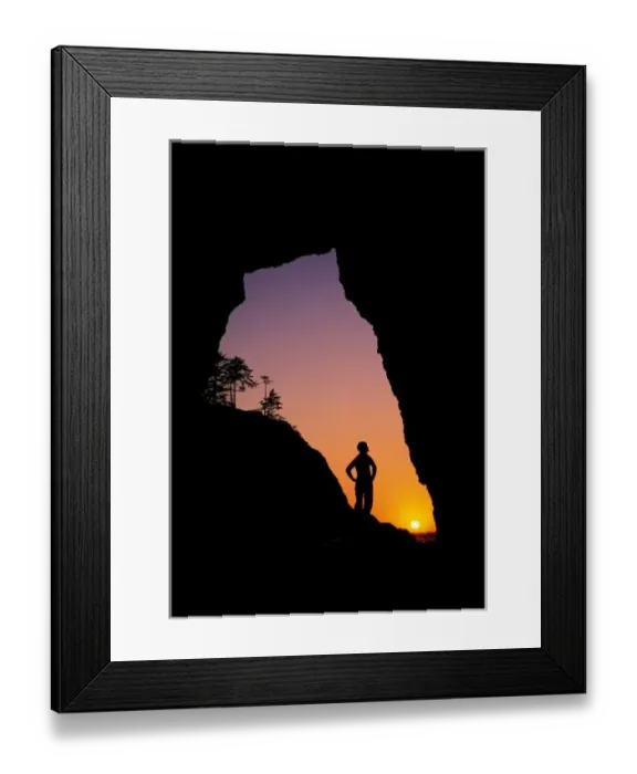 Framed Print : Silhouette of hiker Framed Print : Silhouette of hiker