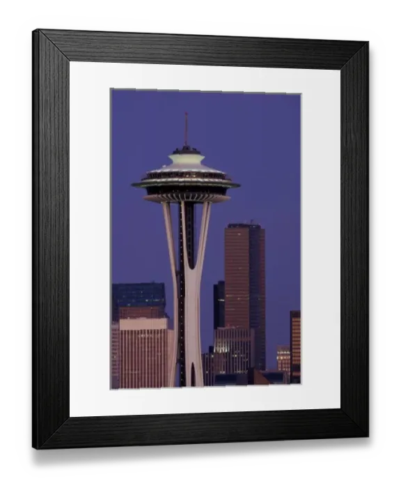 Framed Print : USA, WA, Seattle, Space Needle. dusk Framed Print : USA, WA, Seattle, Space Needle. dusk