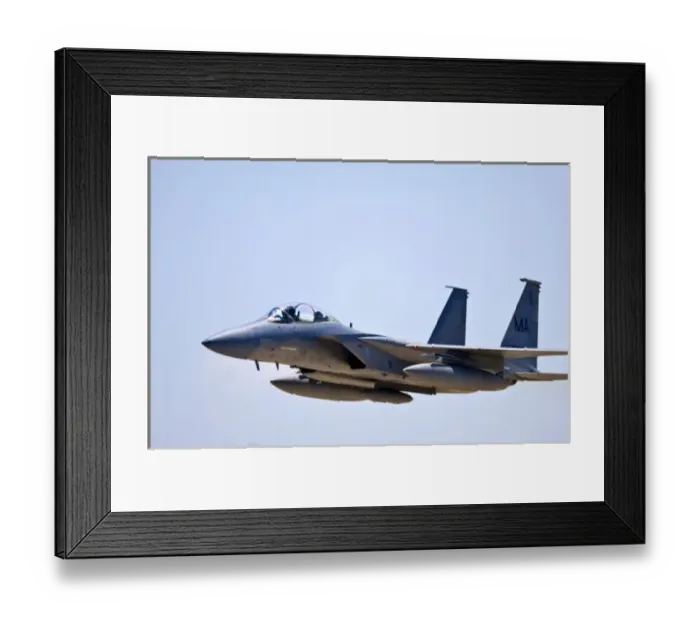 Framed Print : McDonnell Douglas  /  Boeing F-15E Strike Eagle Jet Fighter at Oshkosh, Wisconsin