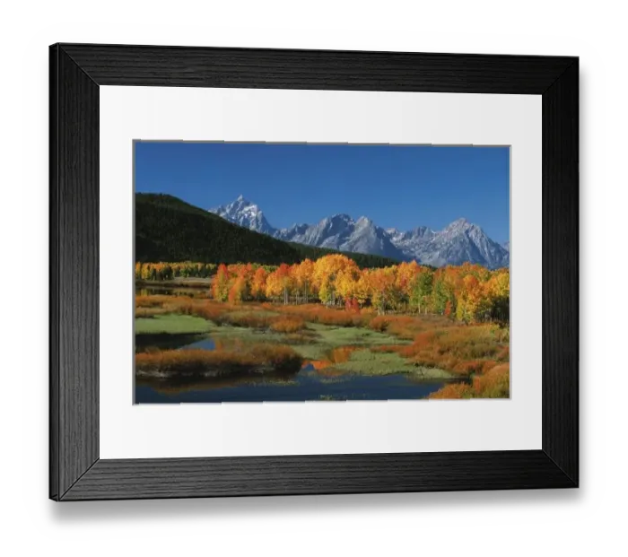 Framed Print : USA, Wyoming, Grand Tetons National Park in autumn, Mt Moren, Oxbow Bend