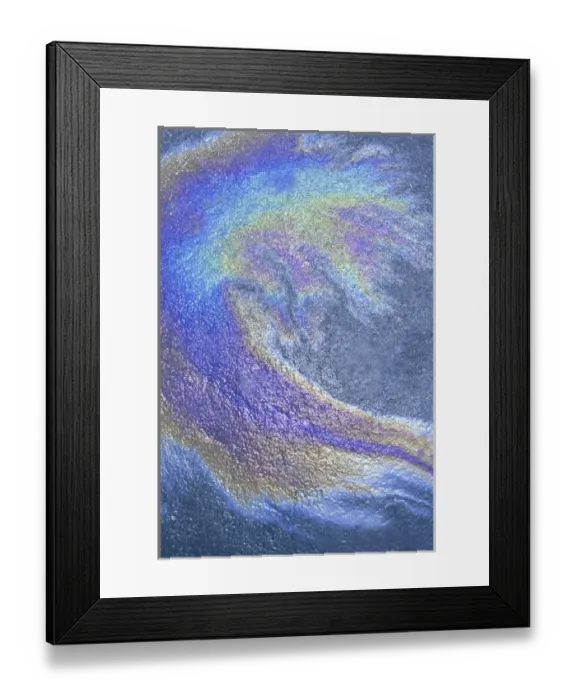 Framed Print : Oil slick on water on pavement Framed Print : Oil slick on water on pavement