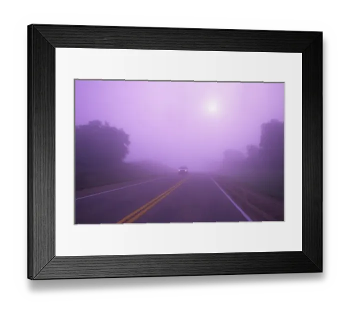 Framed Print : Car driving in fog Framed Print : Car driving in fog