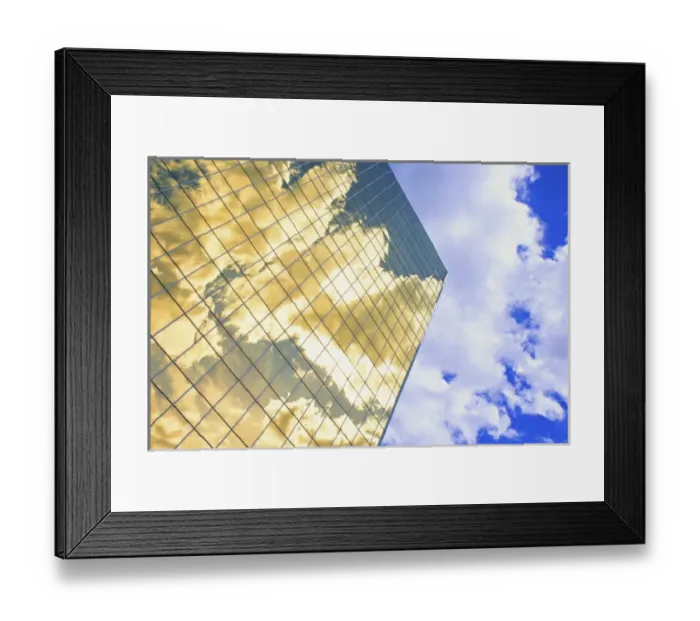 Framed Print : Office building windows reflecting clouds Framed Print : Office building windows reflecting clouds
