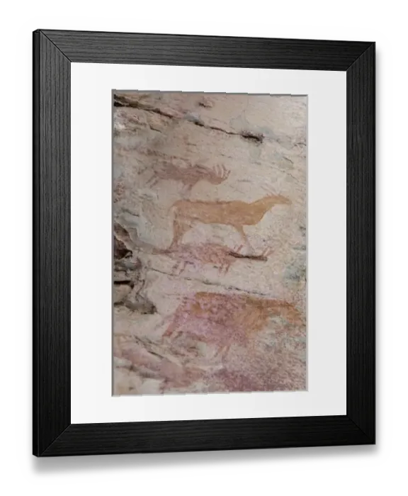 Framed Print : Africa, Botswana, Tsodilo Hills. Ancient Bushman rock art. (UNESCO World Heritage Framed Print : Africa, Botswana, Tsodilo Hills. Ancient Bushman rock art. (UNESCO World Heritage