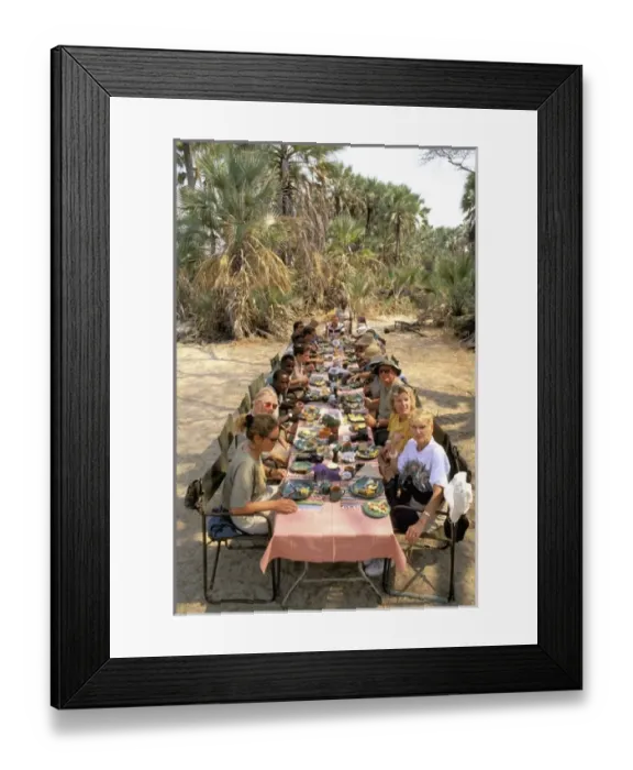 Framed Print : Africa, Botswana, Okavango Delta. Bush breakfast Framed Print : Africa, Botswana, Okavango Delta. Bush breakfast