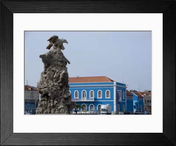 Framed Print : Cape Verde Islands, Sao Vicente, Mindelo (aka Porto Grande). Marina Mindelo, Monument of the Hawk