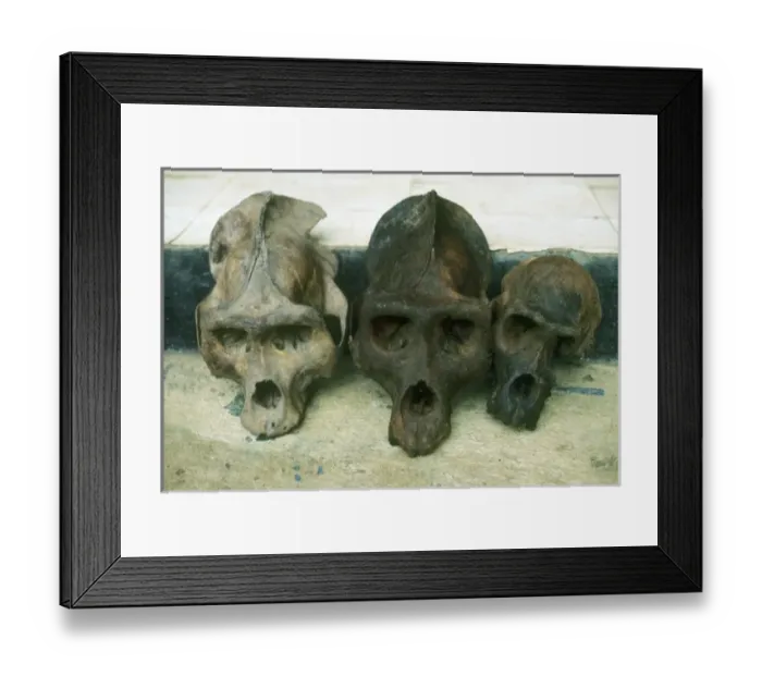 Framed Print : Lowland Gorilla, (Gorilla gorilla), Skulls of poached animals, Korup National Park, Cameroon Framed Print : Lowland Gorilla, (Gorilla gorilla), Skulls of poached animals, Korup National Park, Cameroon
