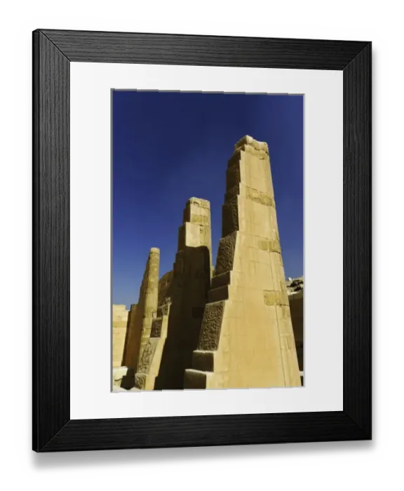 Framed Print : Structures excavated and reinstalled at the Step pyramid at Saqqara, built during Framed Print : Structures excavated and reinstalled at the Step pyramid at Saqqara, built during