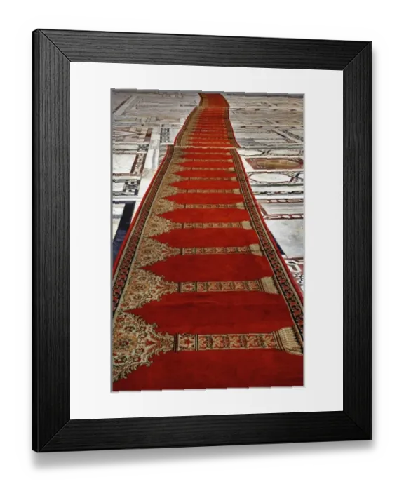 Framed Print : Prayer rugs leading into Islamic mosque, Cairo, Egypt Framed Print : Prayer rugs leading into Islamic mosque, Cairo, Egypt