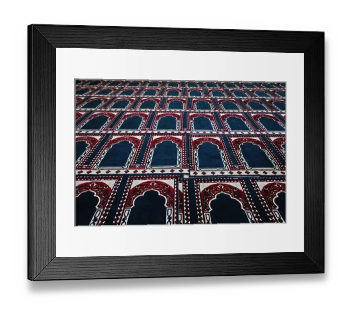 Framed Print : Pattern created by prayer rugs in Islamic mosque, Cairo, Egypt Framed Print : Pattern created by prayer rugs in Islamic mosque, Cairo, Egypt