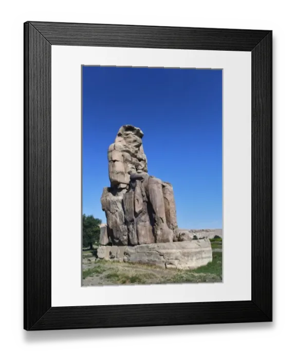 Framed Print : Colossi of Memnon, two statues of Pharaoh Amenhotep III on the West Bank, near modern day Luxor Framed Print : Colossi of Memnon, two statues of Pharaoh Amenhotep III on the West Bank, near modern day Luxor