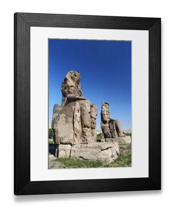 Framed Print : Colossi of Memnon, two statues of Pharaoh Amenhotep III on the West Bank, near modern day Luxor
