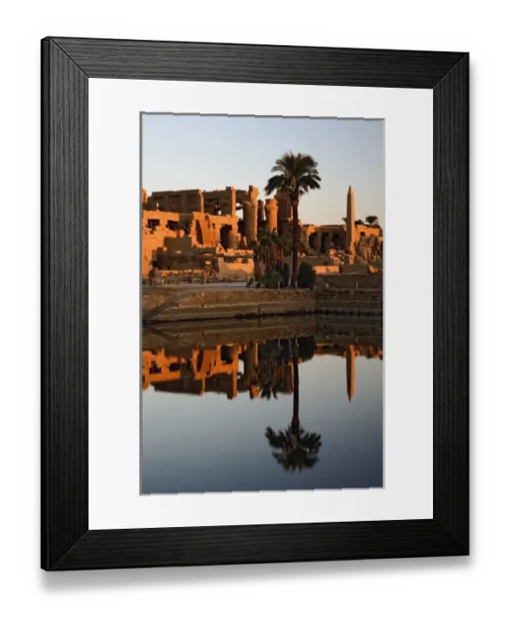 Framed Print : Karnak Temple and the Sacred Lake at sunrise. Karnak was the residence of gods, Amon-Re Framed Print : Karnak Temple and the Sacred Lake at sunrise. Karnak was the residence of gods, Amon-Re