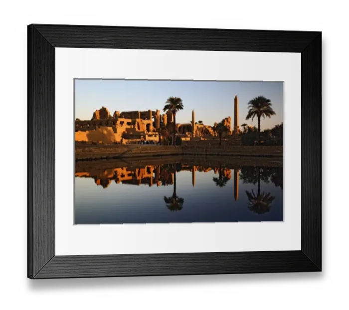 Framed Print : Karnak Temple and the Sacred Lake at sunrise. Karnak was the residence of gods, Amon-Re Framed Print : Karnak Temple and the Sacred Lake at sunrise. Karnak was the residence of gods, Amon-Re