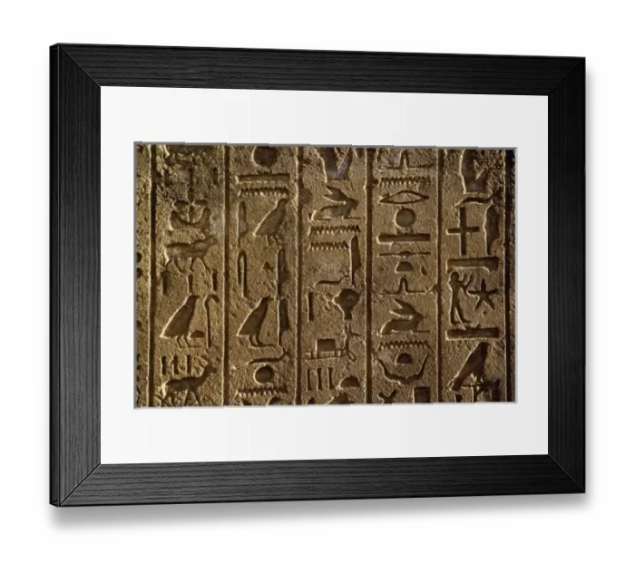 Framed Print : Hieroglyphs on wall at the Temple of Karnak, modern day Luxor, or ancient Thebes, Egypt Framed Print : Hieroglyphs on wall at the Temple of Karnak, modern day Luxor, or ancient Thebes, Egypt