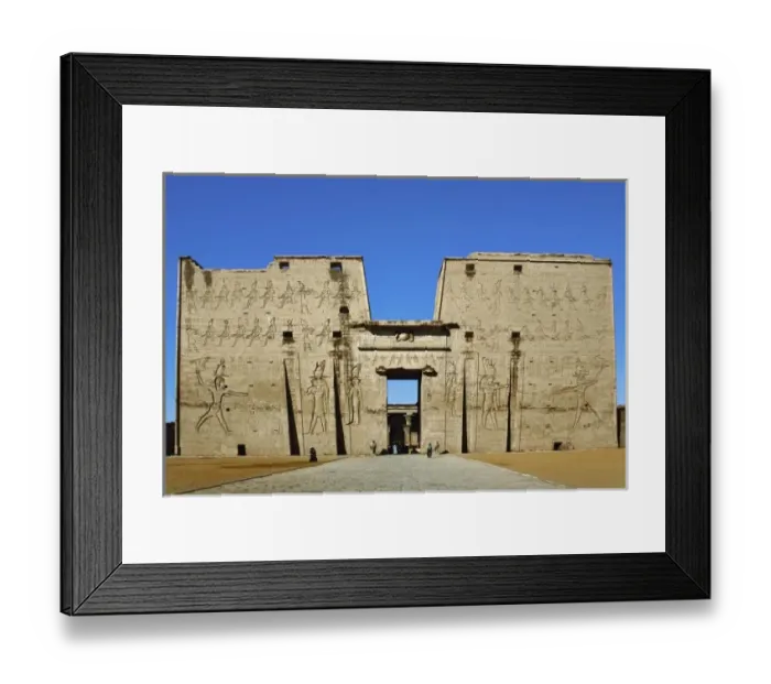 Framed Print : Pylons and main entrance to Temple of Horus, at Edfu, Egypt