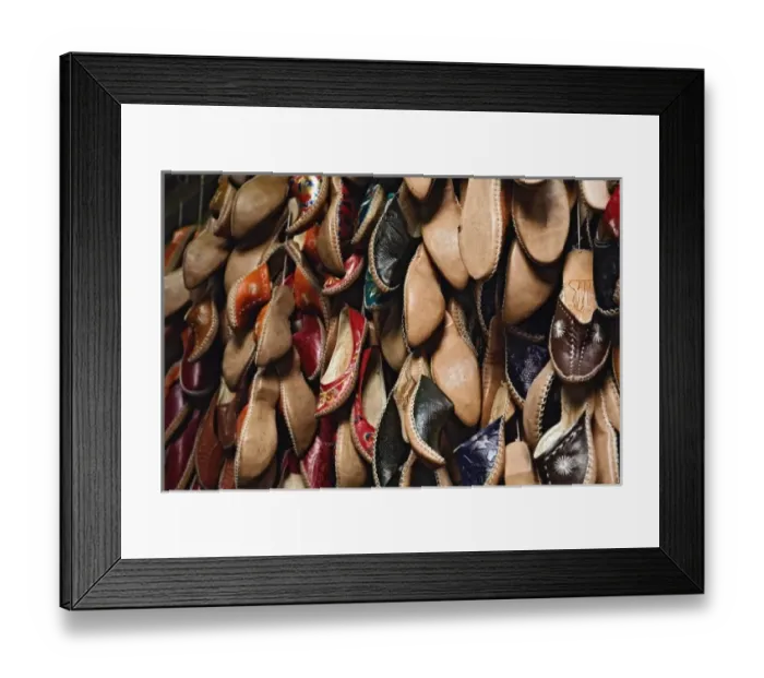 Framed Print : Shoes for sale, Khan el Khalili Bazaar, Cairo, Egypt