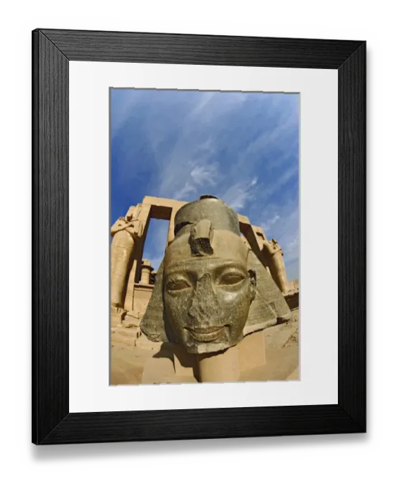 Framed Print : The giant head of Ramesses II, The Ramessuem on the West Bank at Luxor, Egypt