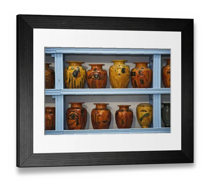 Framed Print : Egyptian vases for sale in souvenir store, Luxor, Egypt Framed Print : Egyptian vases for sale in souvenir store, Luxor, Egypt