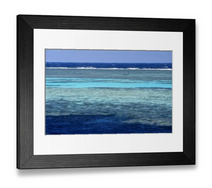 Framed Print : Fisherman in wooden boat on Panorama Reef (Abu Alama), Red Sea, Egypt