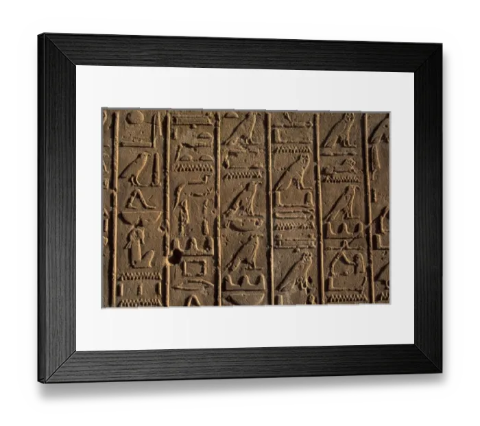 Framed Print : Africa, Egypt, Luxor, Karnak Temple. Hieroglyph detail, 2nd hall of records