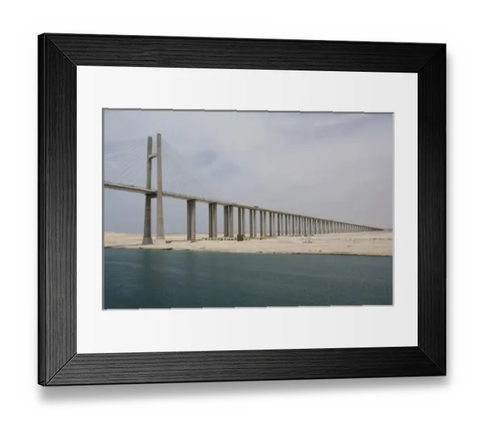 Framed Print : Egypt, Suez Canal. Bridge of Peace (aka Peace Bridge) Framed Print : Egypt, Suez Canal. Bridge of Peace (aka Peace Bridge)