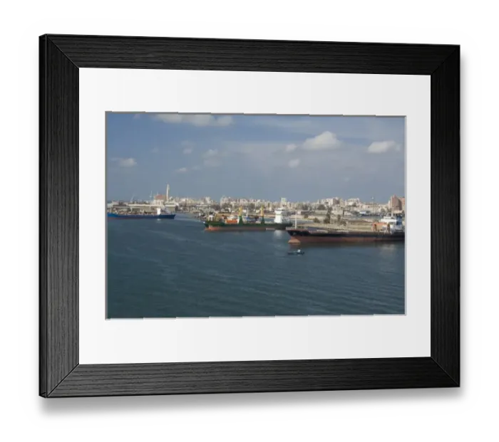 Framed Print : Egypt, Mediterranean Sea, Port Said. City views of Port Said