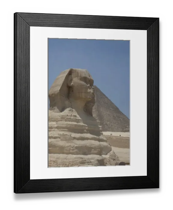 Framed Print : Egypt, Cairo. The Sphinx in front of the Great Pyramids of Giza
