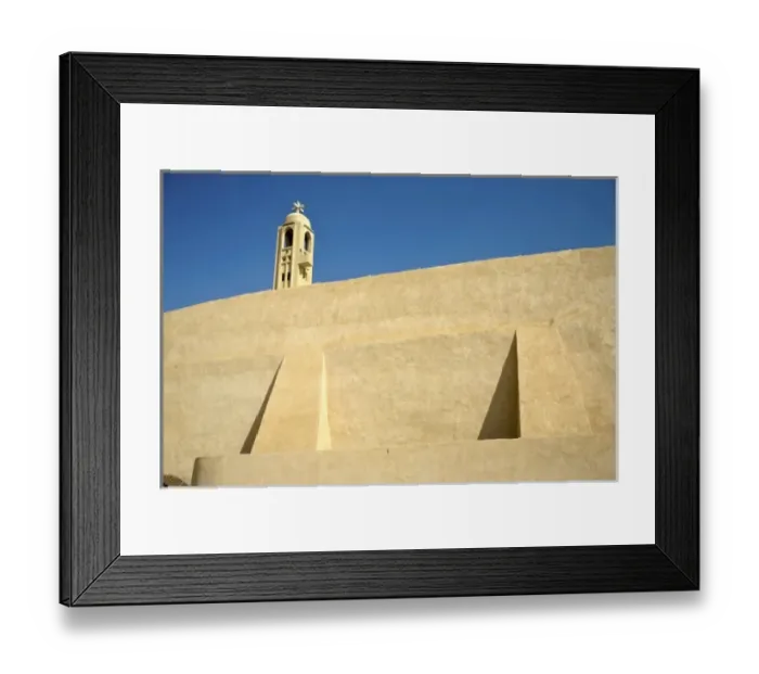 Framed Print : Egypt, Wadi Natroun. Outer wall of the Coptic Christian monastery of St. Bishoy in