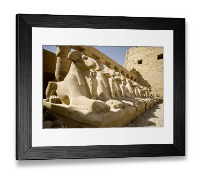 Framed Print : EGYPT, Luxor. A row of Lion-headed phoenixes each holding an image of Ramses III Framed Print : EGYPT, Luxor. A row of Lion-headed phoenixes each holding an image of Ramses III