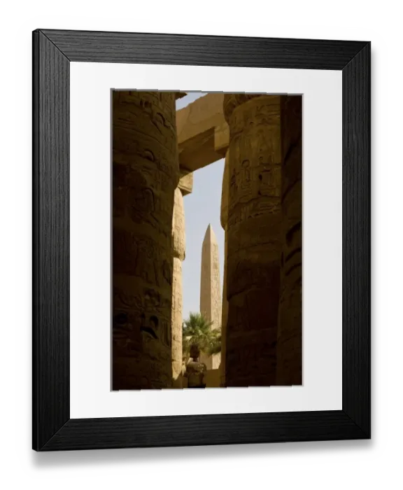 Framed Print : Egypt, Luxor. An obelisk is seen from within Framed Print : Egypt, Luxor. An obelisk is seen from within