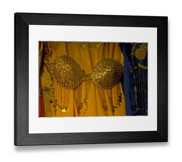 Framed Print : Belly Dancer costume in window of vendor Khalil Bazaar, Cairo Egypt