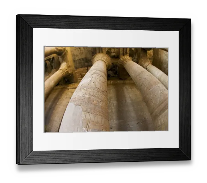 Framed Print : Columns & wall art Kom Ombo Temple, Along the Nile River, Egypt Framed Print : Columns & wall art Kom Ombo Temple, Along the Nile River, Egypt
