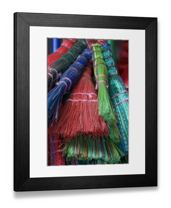 Framed Print : Colorful Brooms for sale by street vendor, Alexandria Egypt Framed Print : Colorful Brooms for sale by street vendor, Alexandria Egypt