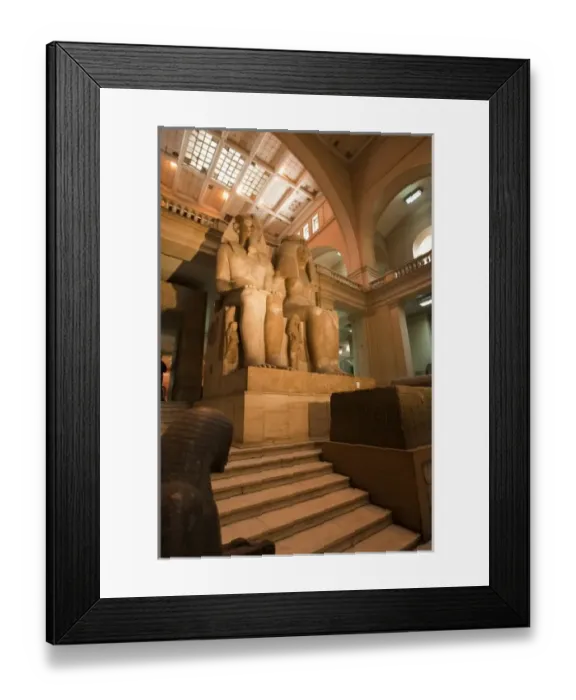 Framed Print : Egypt, Cairo. Statues in main hall of the Egyptian Museum of Antiquities