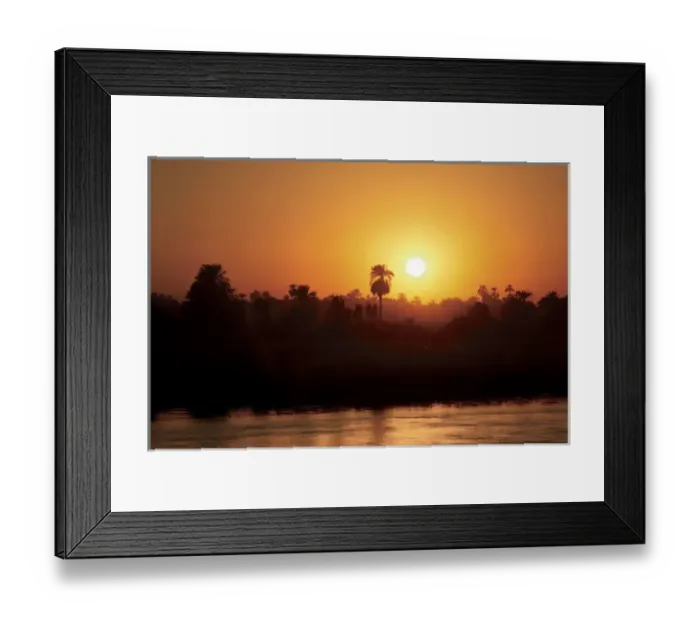 Framed Print : Egypt, Nile River, Nile River Cruise, Sun setting over the river Framed Print : Egypt, Nile River, Nile River Cruise, Sun setting over the river