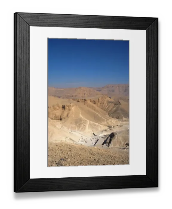 Framed Print : Egypt, Valley of the Kings. Overview of the mountain chain that stretches behind Deir el-Bahari Framed Print : Egypt, Valley of the Kings. Overview of the mountain chain that stretches behind Deir el-Bahari