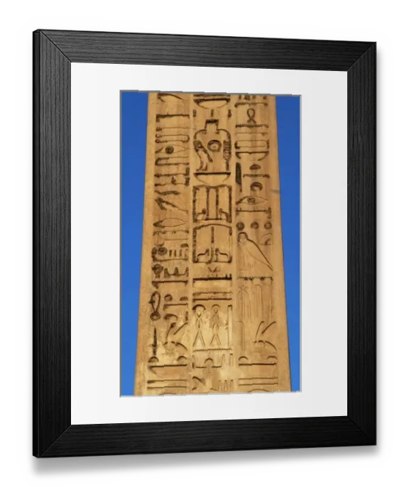 Framed Print : Egypt. Hieroglyphic writing. Obelisk of Ramesses II (1300-1213, reign 1279-1213 BC) Framed Print : Egypt. Hieroglyphic writing. Obelisk of Ramesses II (1300-1213, reign 1279-1213 BC)