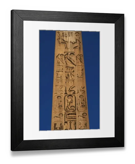Framed Print : Egypt. Hieroglyphic writing. Obelisk of Ramesses II (1300-1213, reign 1279-1213 BC)