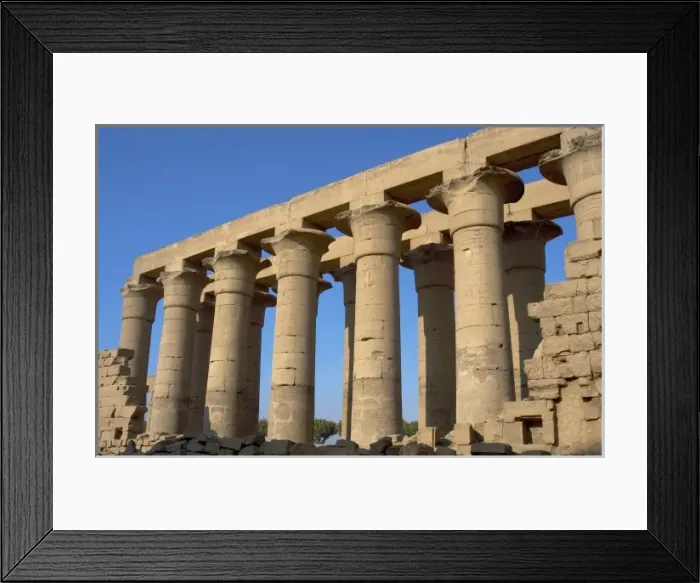 Framed Print : Temple of Luxor. Colonnade with two rows of seven smooth shaft campaniform columns