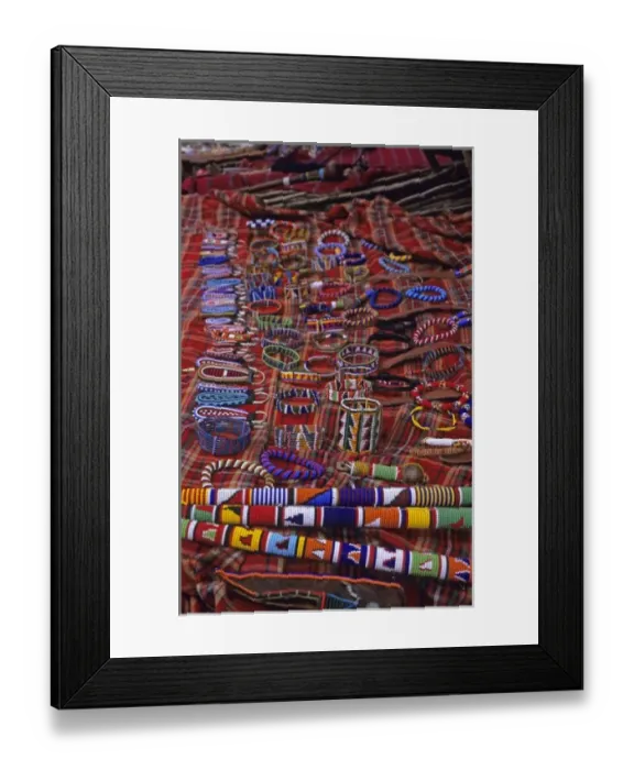 Framed Print : Africa, Kenya. Msai beadwork and crafts