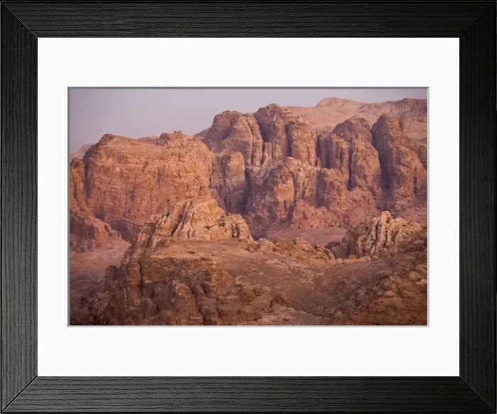 Framed Print : Jordan, Petra. Eroded pink sandstone formations hid the 3rd Century capital the Nabataean Arabs