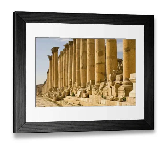 Framed Print : Jordan, Jerash. Colonnaded Cardo market street in the classic, preserved Roman city