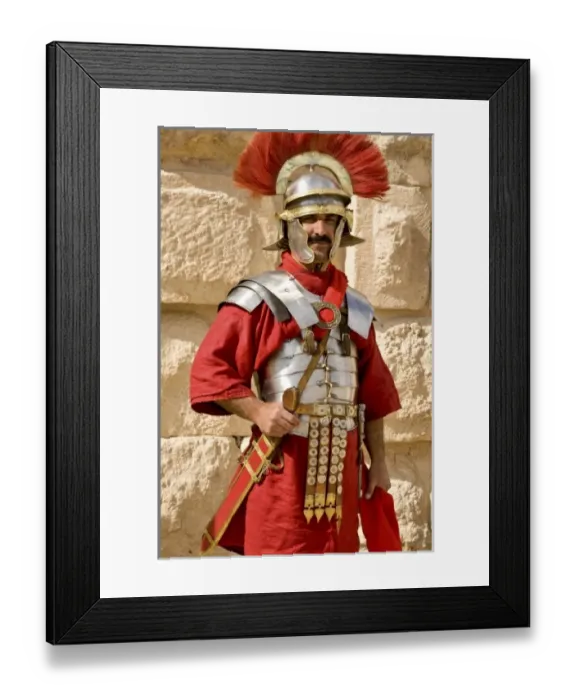 Framed Print : Jordan, Jerash. Historical reenactor in uniform of Roman soldier of 2, 000 years ago Framed Print : Jordan, Jerash. Historical reenactor in uniform of Roman soldier of 2, 000 years ago