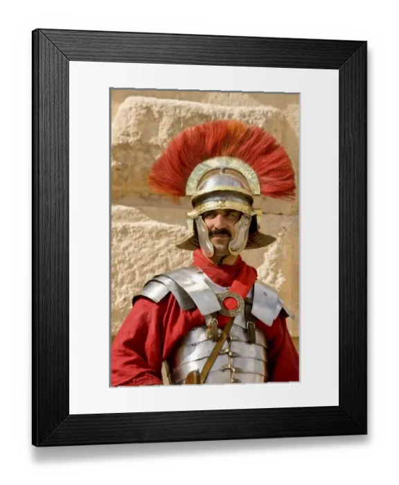 Framed Print : Jordan, Jerash. Historical reenactor in uniform of Roman soldier of 2, 000 years ago Framed Print : Jordan, Jerash. Historical reenactor in uniform of Roman soldier of 2, 000 years ago