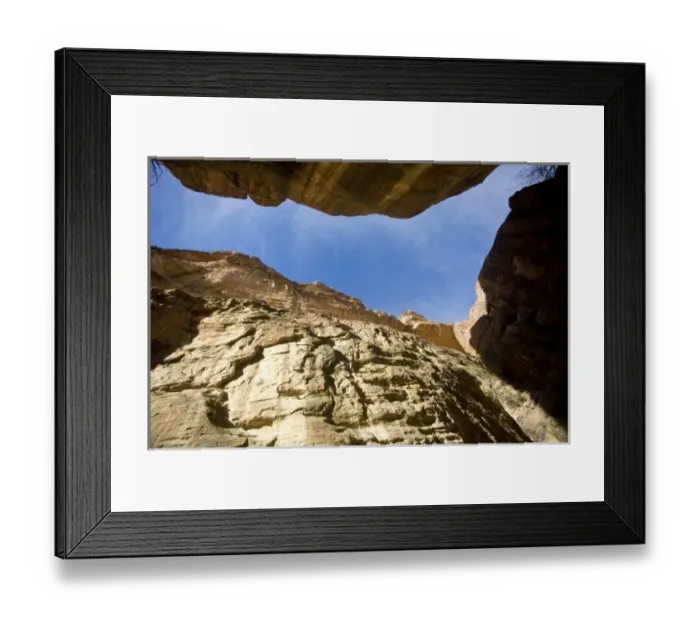 Framed Print : Jordan, Petra. Narrow walls of 1, 600-foot-tall gorge or Siq (Arabic) that is